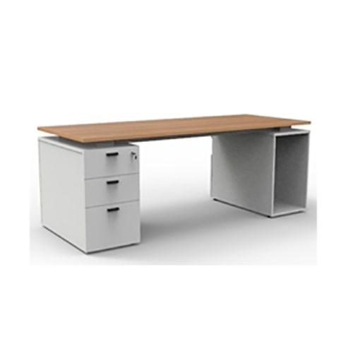 Officeintrend โต๊ะทำงานขาไม้ Wooden desk 3 Drawer 1 Open 2000x800x750