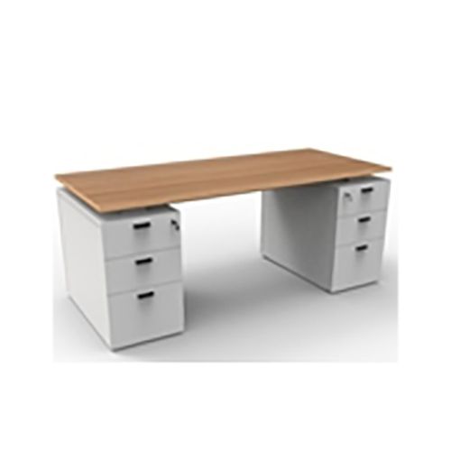 Officeintrend โต๊ะทำงานขาไม้ รุ่น Wooden desk 6 Drawer_2000x800x750