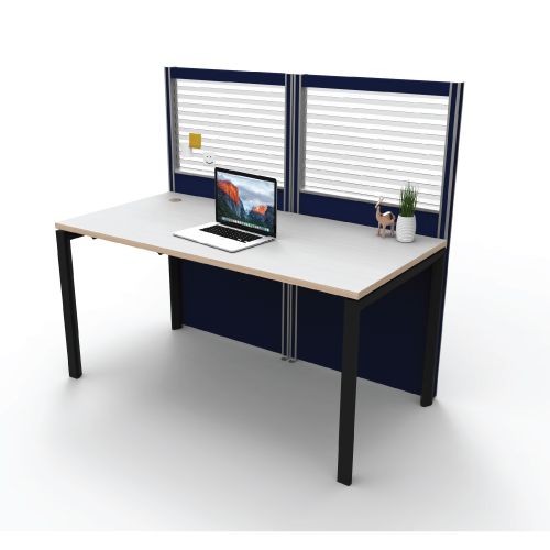 Officeintrend โต๊ะทำงานขาเหล็กสีดำ รุ่น New Viro1 ที่นั่ง