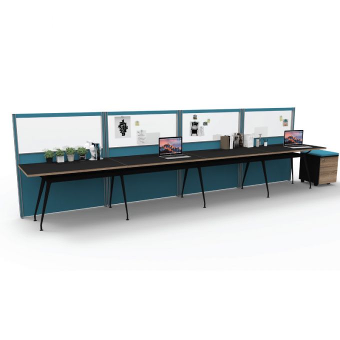 Officeintrend โต๊ะทำงานขาเหล็กสีดำ 4ที่นั่ง Kraft รุ่น 4-Seat-4KR1575-BL
