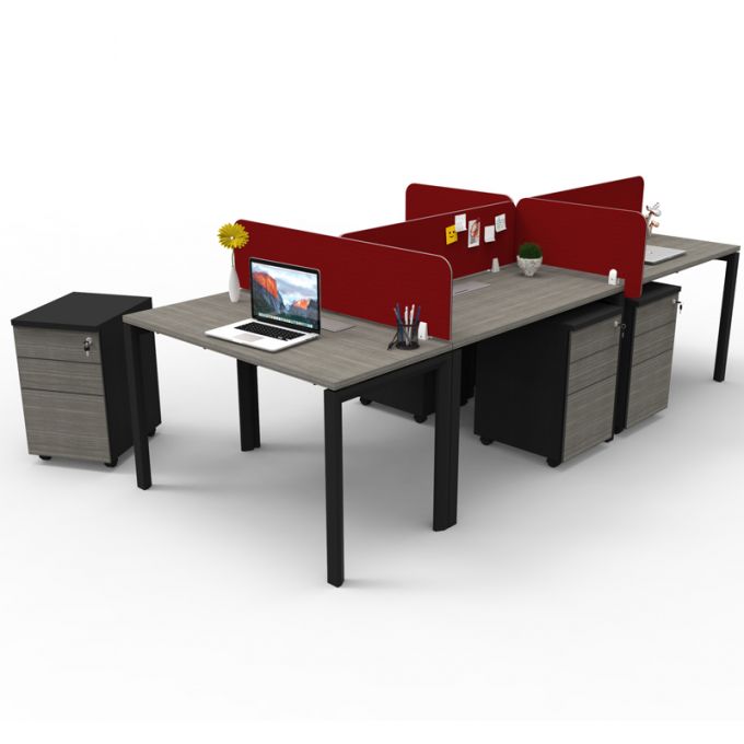 Officeintrend โต๊ะทำงานขาเหล็กสีดำ รุ่น New Viro  5 ที่นั่ง  5-Seat-5NV1260F-BL-combi