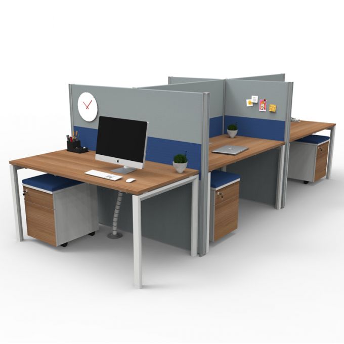 Officeintrend โต๊ะทำงานขาเหล็กสีขาว รุ่น New Viro 5-Seat-5NV1575FS-WH