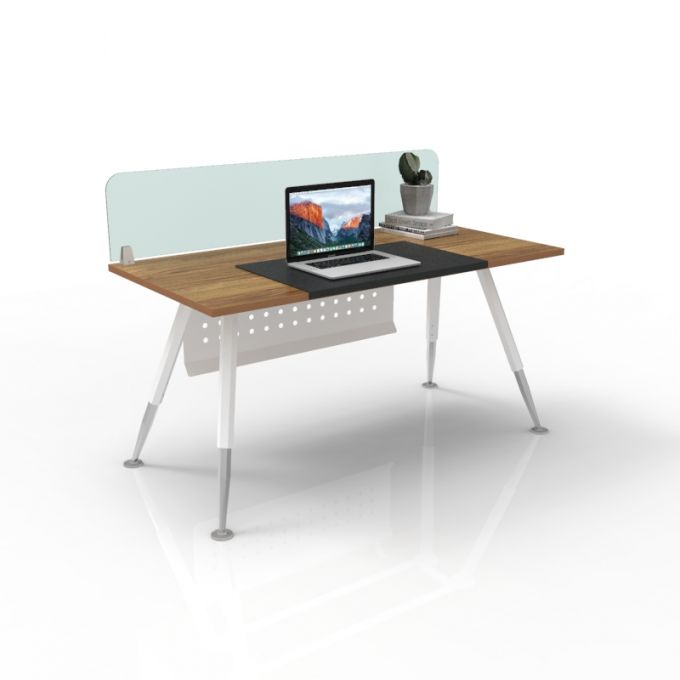 โต๊ะทำงานOfficeintrend 1ที่นั่ง พร้อมมินิสกรีนกระจก รุ่นAL-15075M ขา-A series metal leg 