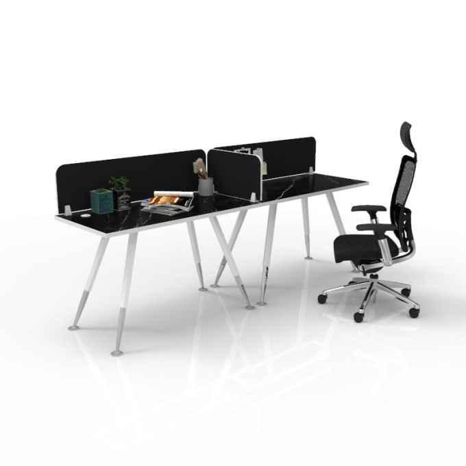 โต๊ะทำงานOfficeintrend 2ที่นั่ง พร้อมมินิสกรีนไม้ รุ่น2-4AL-15075 ขา-A series metal leg 