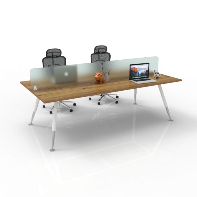 โต๊ะทำงานOfficeintrend 4ที่นั่ง พร้อมมินิสกรีนกระจก รุ่น4WSAL300120 ขา-A series metal leg 