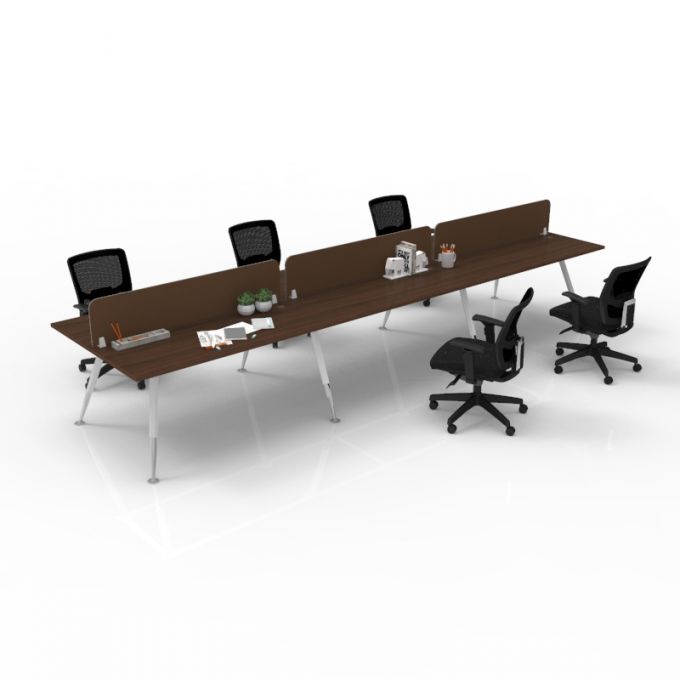 โต๊ะทำงานOfficeintrend 6ที่นั่ง พร้อมมินิสกรีนไม้ รุ่น6WSAL450120 ขา-A series metal leg 