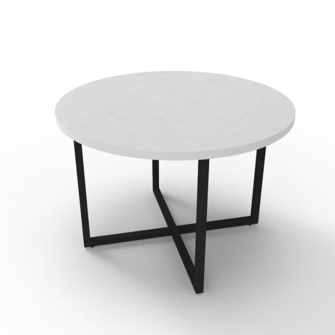 โต๊ะกลาง โต๊ะขาเหล็กดำ รุ่น Cross base ขนาด dia80 x 55h
