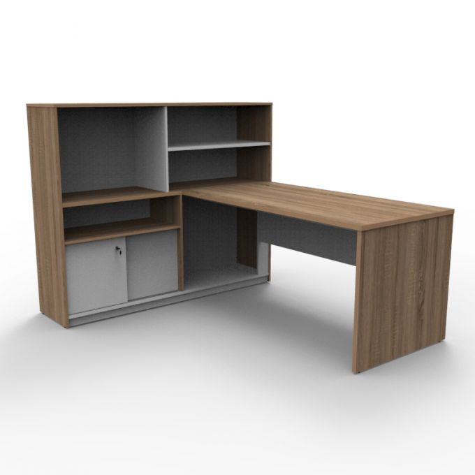 โต๊ะทำงานขาไม้ พร้อมตู้สูง Officeintrend รุ่นTBWO-190160130