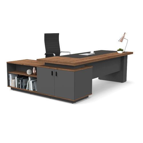 Officeintrend โต๊ะทำงานผู้บริหาร รุ่น EX-001-LOPSW-Executive-2400x900x750/2000x600x645