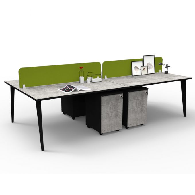 Officeintrend โต๊ะทำงานขาเหล็กสีดำ 4ที่นั่ง Nova รุ่น 4-Seat-4NO11260F-BL