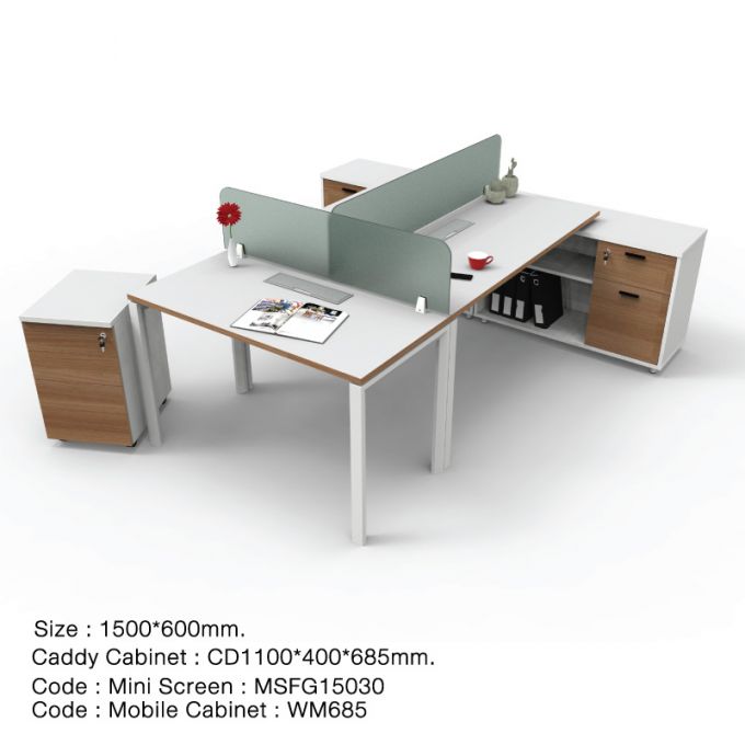 Officeintrend โต๊ะทำงานขาเหล็กสีขาว 3ที่นั่ง New Viro รุ่น 3-Seat-NV156F-CD110-WH