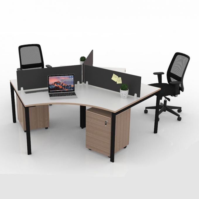 โต๊ะทำงาน Officeintrend ท็อป120 degree -new viro leg -3seat รุ่น 3WSLNV240208