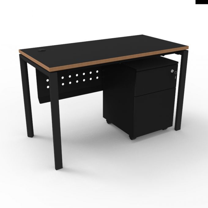 โต๊ะทำงานOfficeintrend 1ที่นั่งพร้อมตู้mobile รุ่นNV12060M ขา-new viro series metal leg 