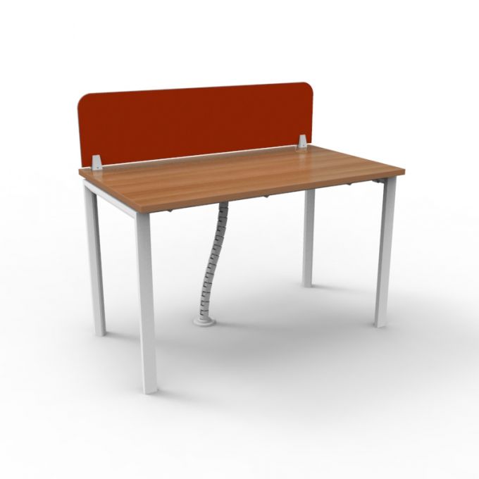 โต๊ะทำงานOfficeintrend 1ที่นั่ง พร้อมมินิสกรีนผ้ากั้นหน้าสูง30cm. รุ่น1WSNV12070 ขา-new viro series metal leg 