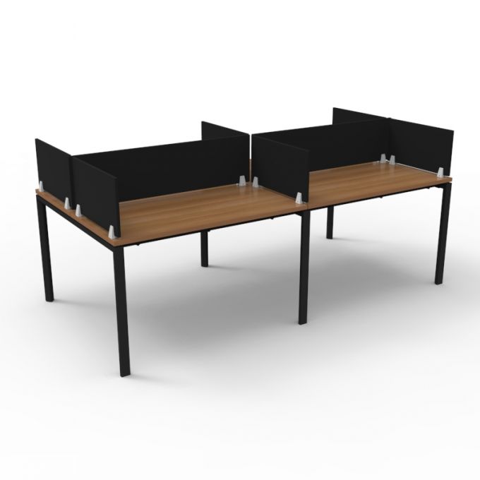 โต๊ะทำงานOfficeintrend พร้อมมินิสกรีน กั้นหน้าและข้าง 4ที่นั่ง รุ่น4WSNV240120 ขา-new viro series metal leg 