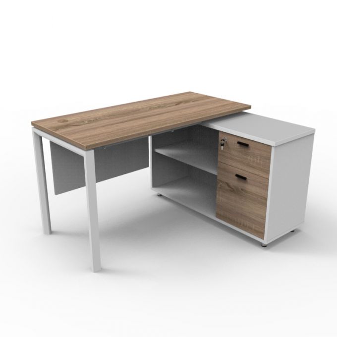 โต๊ะทำงานOfficeintrend 1ที่นั่ง พร้อมตู้caddy รุ่นCCNV13060M-110 ขา-new viro series metal leg 