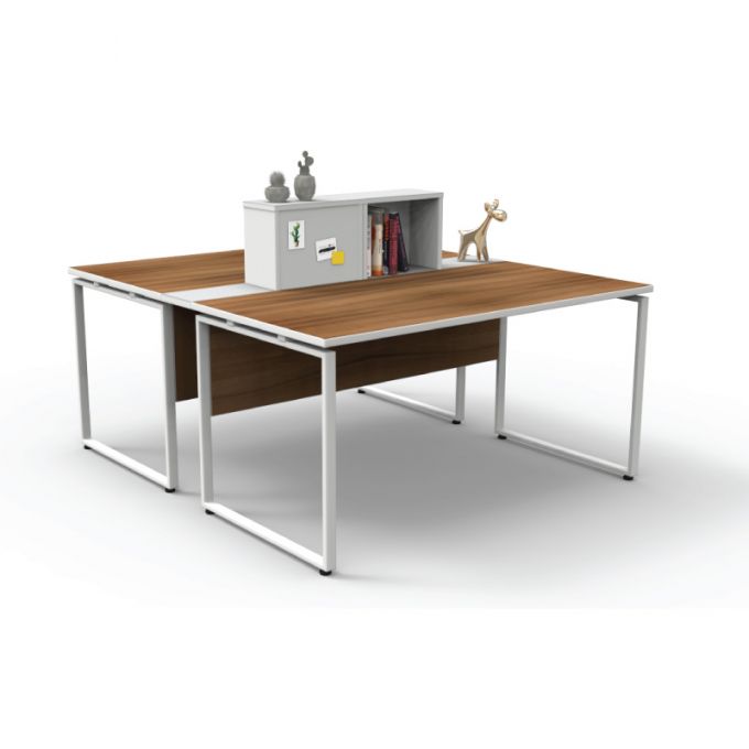 Officeintrend โต๊ะทำงานขาเหล็กสีขาว 2ที่นั่งหันหน้าเข้าหากัน Trix รุ่น 2-Seat-TR1260-WH