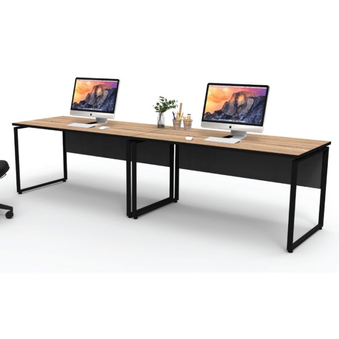 Officeintrend โต๊ะทำงานขาเหล็กสีดำ 2ที่นั่ง Trixt รุ่น 2-Seat-TR1260-BL