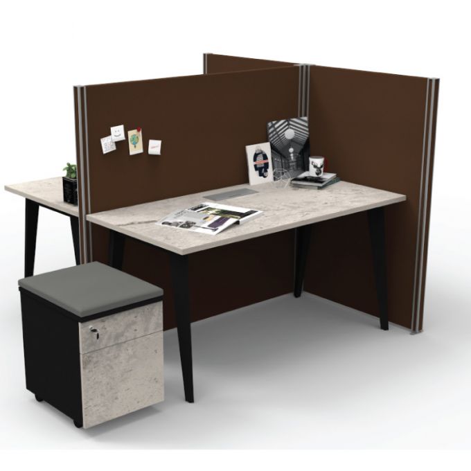 Officeintrend โต๊ะทำงานขาเหล็กสีดำ 2ที่นั่ง Nova รุ่น 2-Seat-NO1575-BL