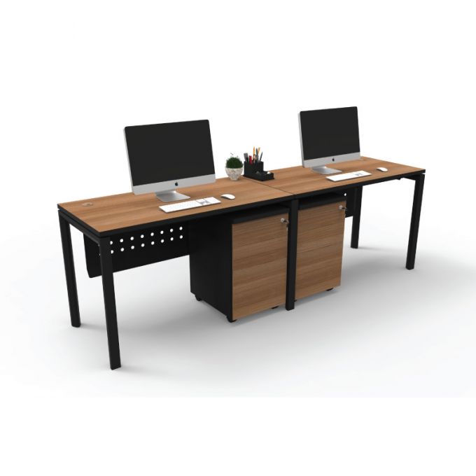 Officeintrend โต๊ะทำงานขาเหล็กสีดำ 2ที่นั่ง New Viro รุ่น 2-Seat-2NV1275N-BL