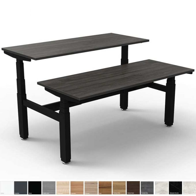 Ergotrend โต๊ะเพื่อสุขภาพเออร์โกเทรน Sit 2 Stand GEN3 workstation 2seat-Black