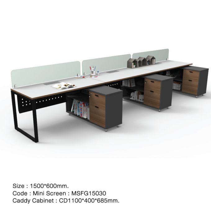 Officeintrend โต๊ะทำงานขาเหล็กสีดำ 3ที่นั่ง New Viro รุ่น 3-Seat-3SQ1560MF-CD110-BL