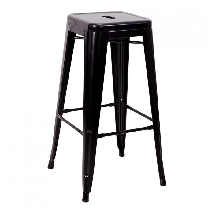 เก้าอี้บาร์สตูลเหล็ก เฟอร์อินเทรน Metal Bar Stool Model : ST05B Glossy Black