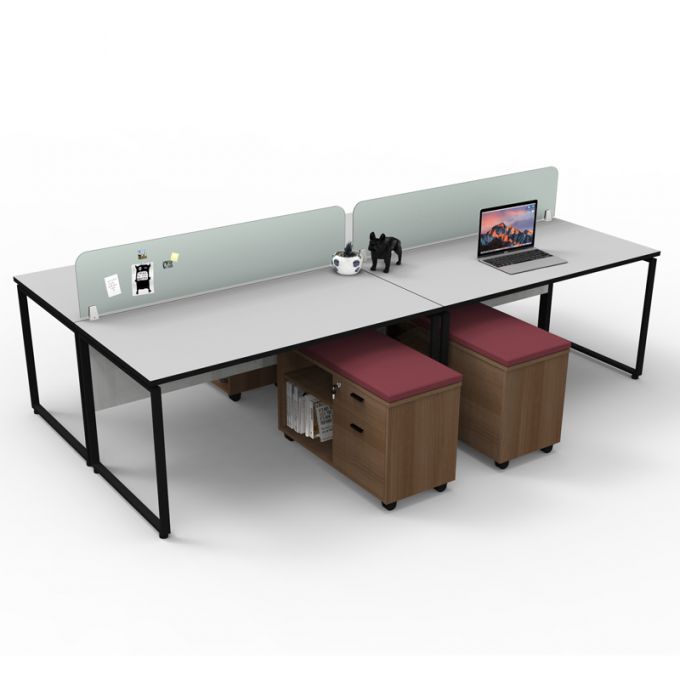 Officeintrend โต๊ะทำงานขาเหล็กสีดำ 4ที่นั่ง Trix รุ่น 4-Seat-TR1260-BL