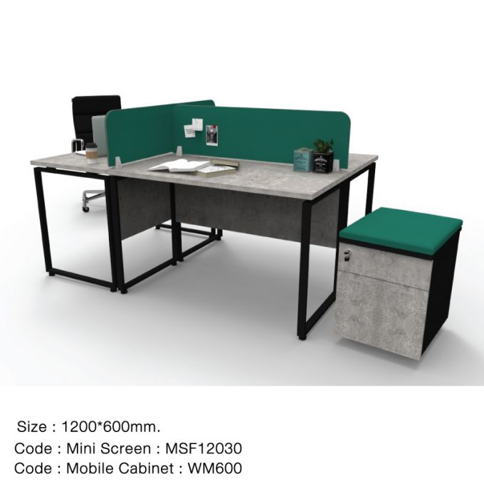 Officeintrend โต๊ะทำงานขาเหล็กสีดำ 3ที่นั่ง Trix รุ่น3-Seat-TR1260-BL