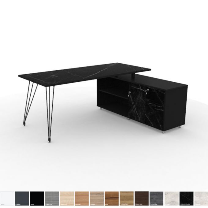 Officeintrend โต๊ะทำงานขา L-Shape V-LEG ขนาด 1800Lx800Dx750H