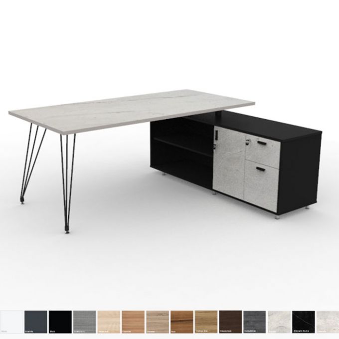 Officeintrend โต๊ะทำงานขา L-Shape V-LEG ขนาด 1800Lx900Dx750H