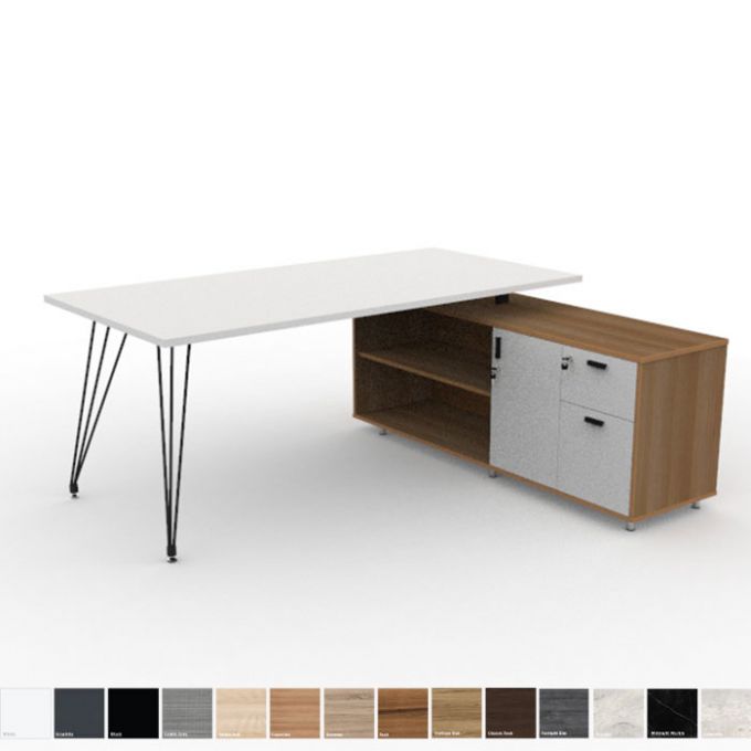 Officeintrend โต๊ะทำงานขา L-Shape V-LEG ขนาด 1800Lx900Dx750H