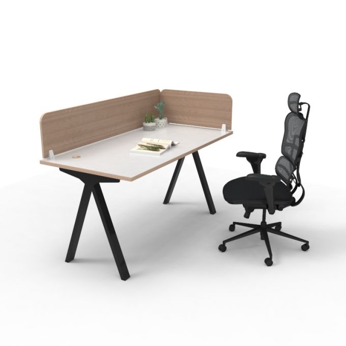 โต๊ะทำงานOfficeintrend 1ที่นั่ง พร้อมมินิสกรีนไม้ รุ่นVT-15075 ขา-Volt series metal leg 