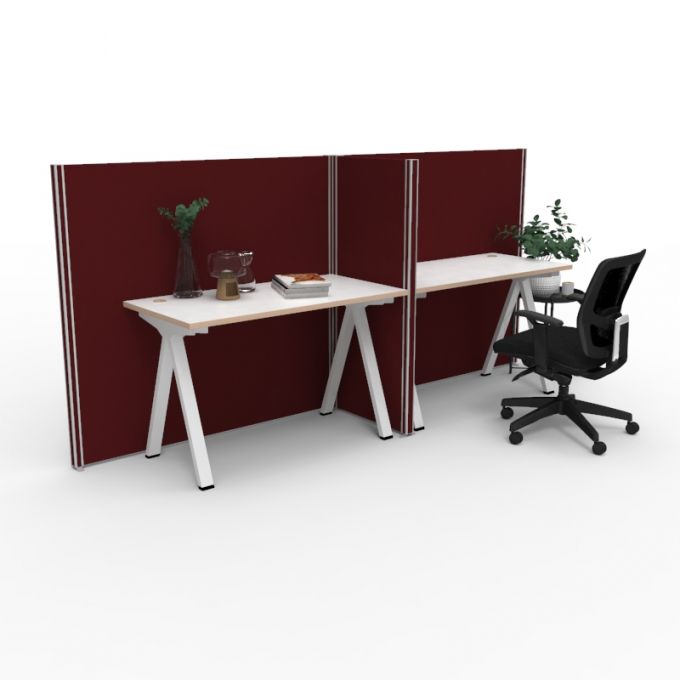 โต๊ะทำงานOfficeintrend 2ที่นั่ง พร้อมพาทิชั่น รุ่น2-VT-12060 ขา-Volt series metal leg 