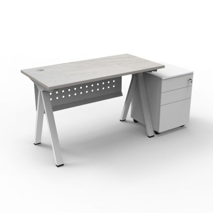 โต๊ะทำงานOfficeintrend 1ที่นั่ง พร้อมตู้mobile รุ่นVOL12060  ขา-Volt series metal leg 
